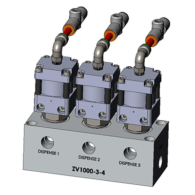 zone valve system with three outlets